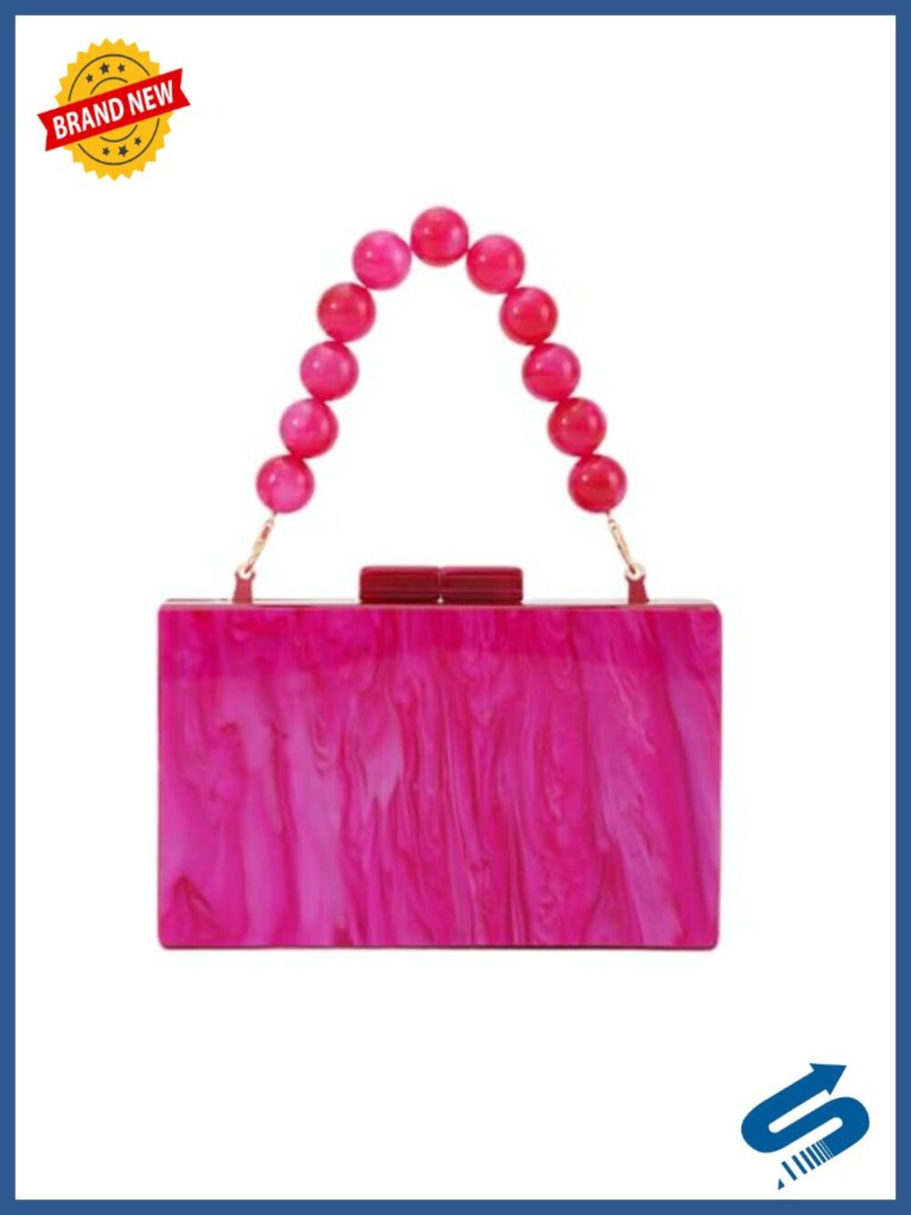 Acrylic Beaded Clutch Purse Evening Handbag Wedding Crossbody Bag